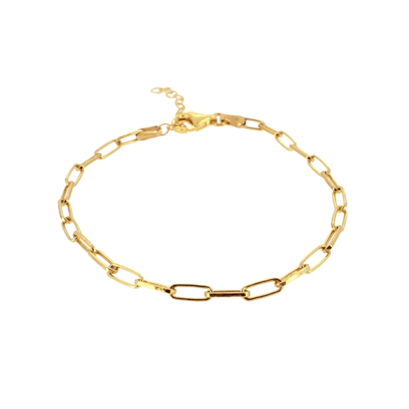 CANNER 18K Jewelry Silver Women Paperclip Chain Bracelet Minimalist S925 Silver Link Chain Bracelets
