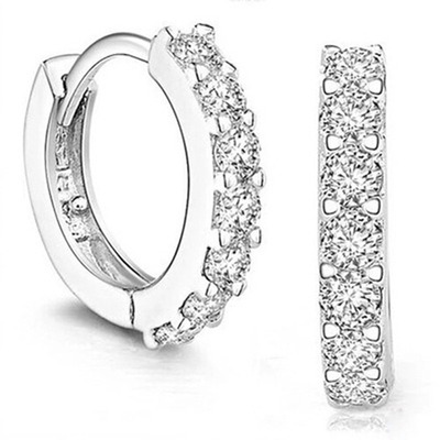 Fashion Simulated Diamond Earring Big Round Loops Thick Sparkle Rhinestones Hoop Studs Earrings for Weddings Gift