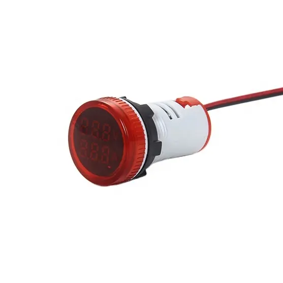 22mm round LED digital indicator signal lamp dc100v 10a voltmeter ammeter