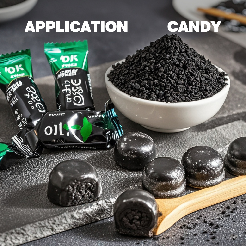 Good Fluidity E153 Specifically Applied To Candy High Dispersion Capacity Strong Colorability 100% Natural Vegetable Carbon