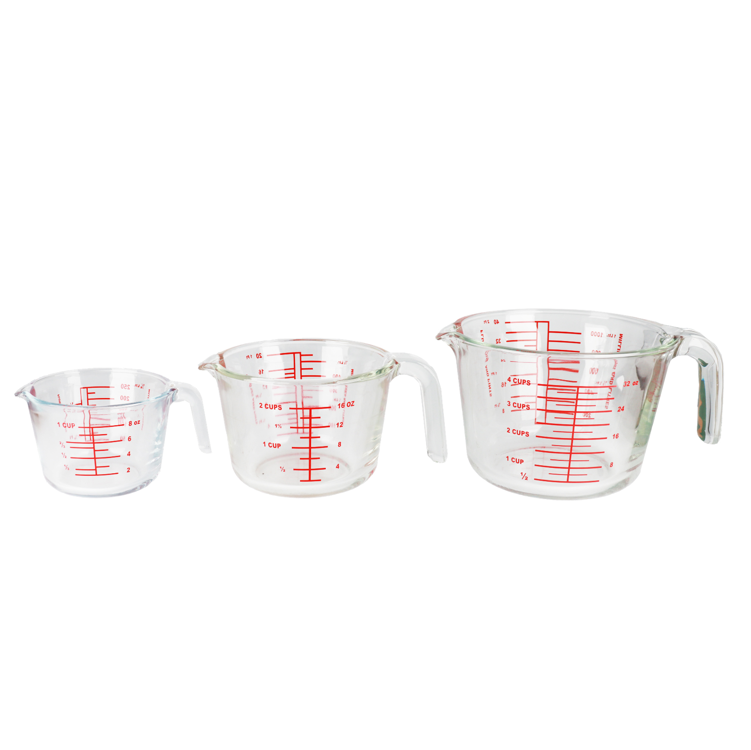 Glass milk cup customized fire decal oven safe glass measuring cup heat resistant glass cup