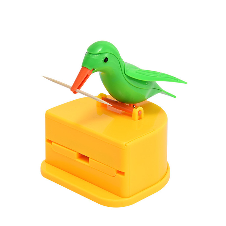 Toothpick box automatic press type toothpick holder lovely birds cartoon toothpick tin home smart storage box