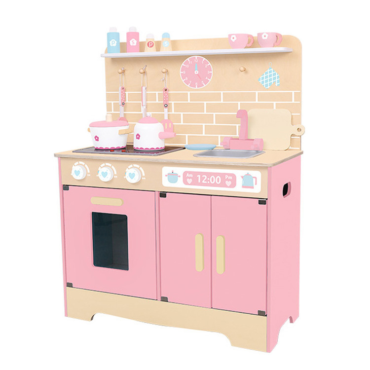 2022 Best Toys Gifts Wooden Pretend Play Kitchen Set with Cookware Accessories
