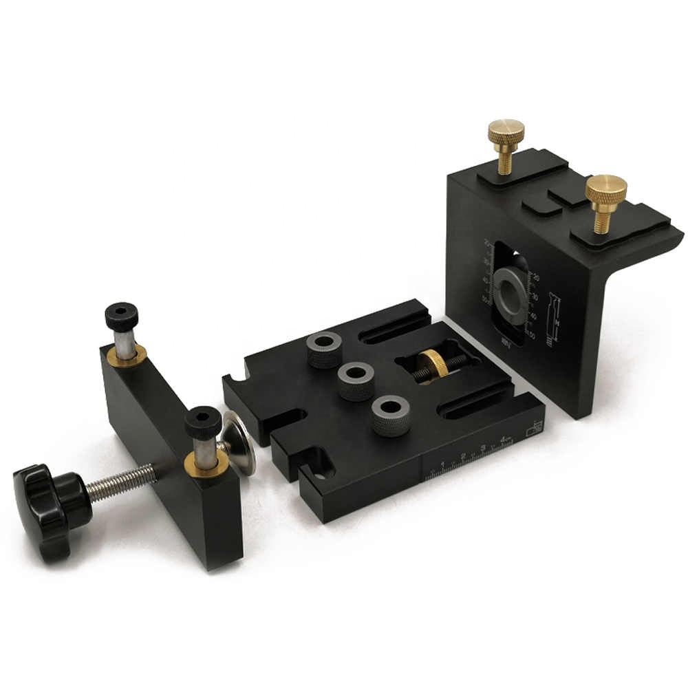 Guide Puncher Locator Carpentry Tools 3-in-1 Woodworking Doweling Jig Kit With Positioning Clip Adjustable Drilling