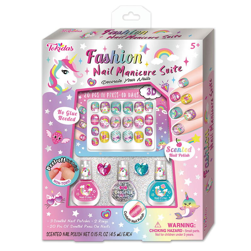 2023 Children makeup toys nail polish set kids children's toys Pretend Makeup for Girls polish nail - Bling Bling Nail