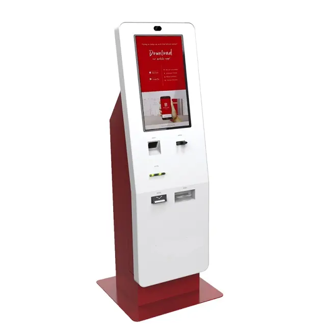 free standing self service touch screen bill payment kiosk