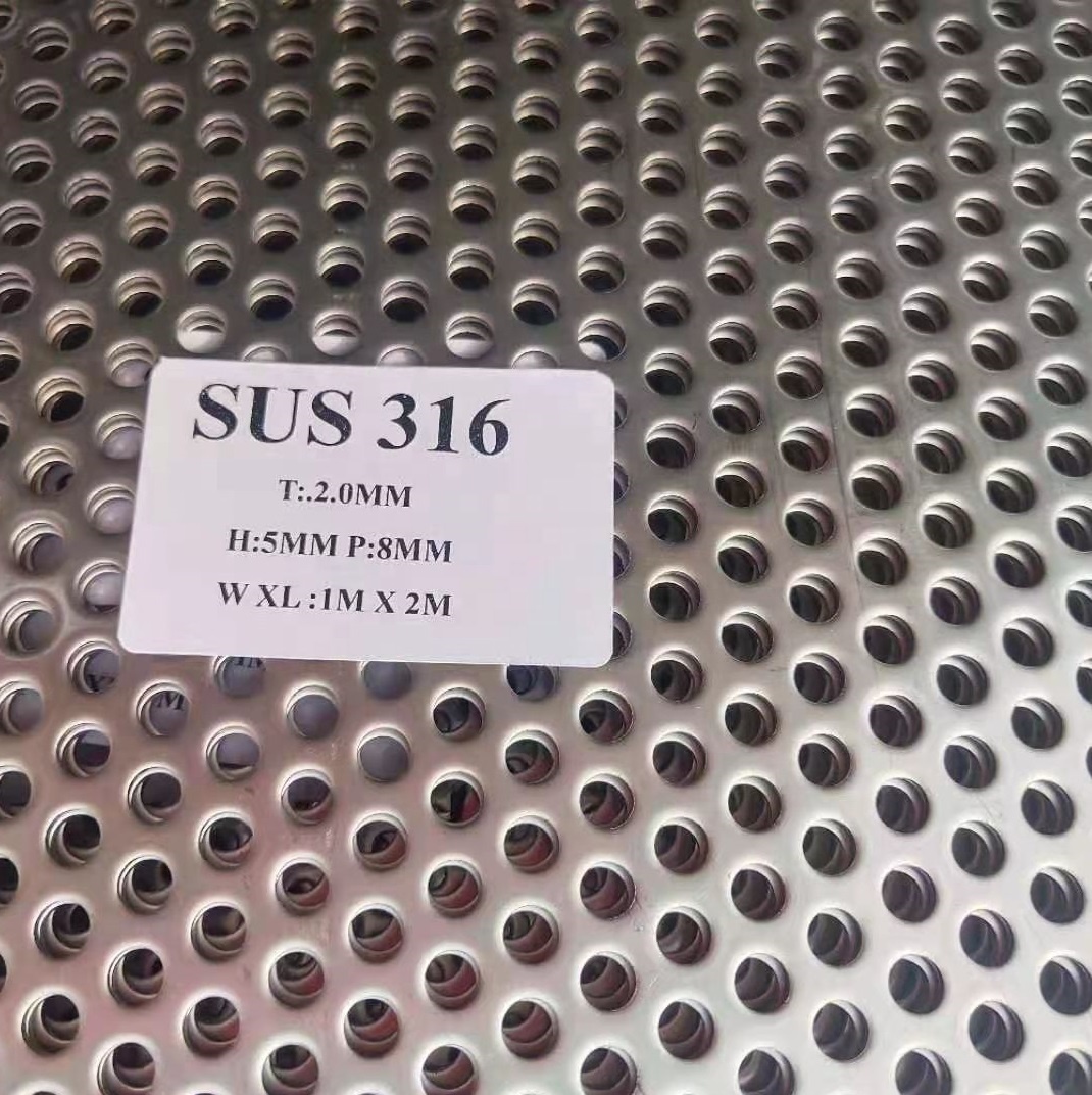 ISO Сертификация 304 316 перфорированный металлический лист из нержавеющей стали с круглым отверстием