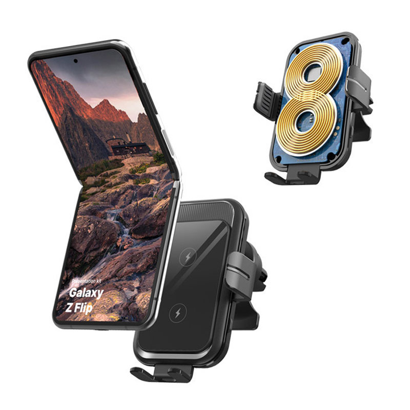 Fast Charging Coil induction Quick Charging Sensor Wireless Car Charger Phone Holders For Samsung Galaxy Z Flip