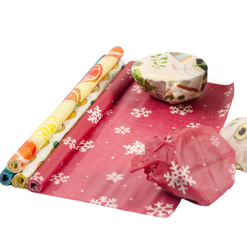 sustainable and reusable kids food cover bee wax wrap beeswax sets beeswax food wrap of roll