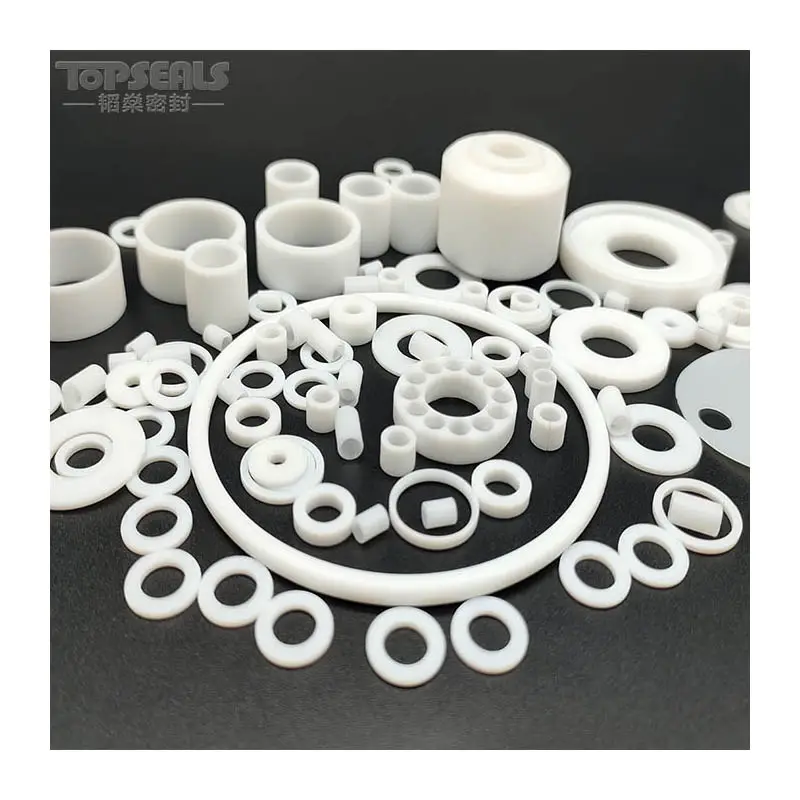 custom plastic F4 flange gasket ptfe machined part cnc milling machinery ptfe spare parts