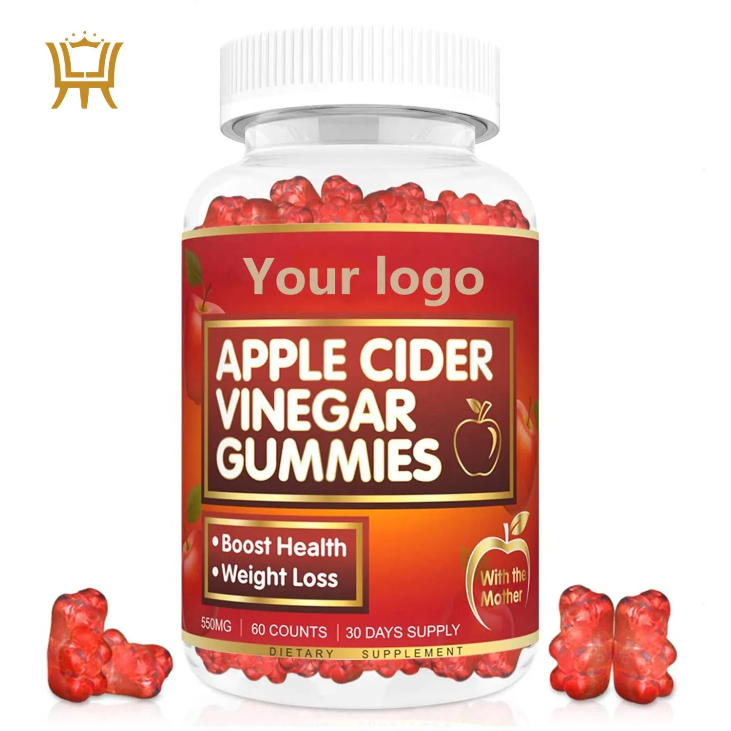Ludingji Fast Delivery Apple Cider Vinegar gummies Weight Loss Gummy Bear Candy