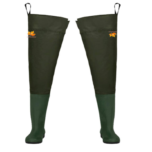 Hip Waders, Lightweight Waterproof Hip Boots for Men and Women, PVC/Nylon Fishing Hunting Bootfoot with Cleated Outsole