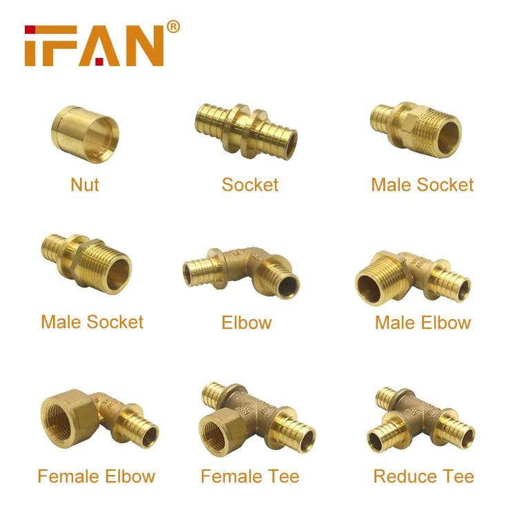 Фитинги IFAN PEX для труб, 20-32 мм, резьба, тройник, локоть, розетка PEX, латунные скользящие фитинги