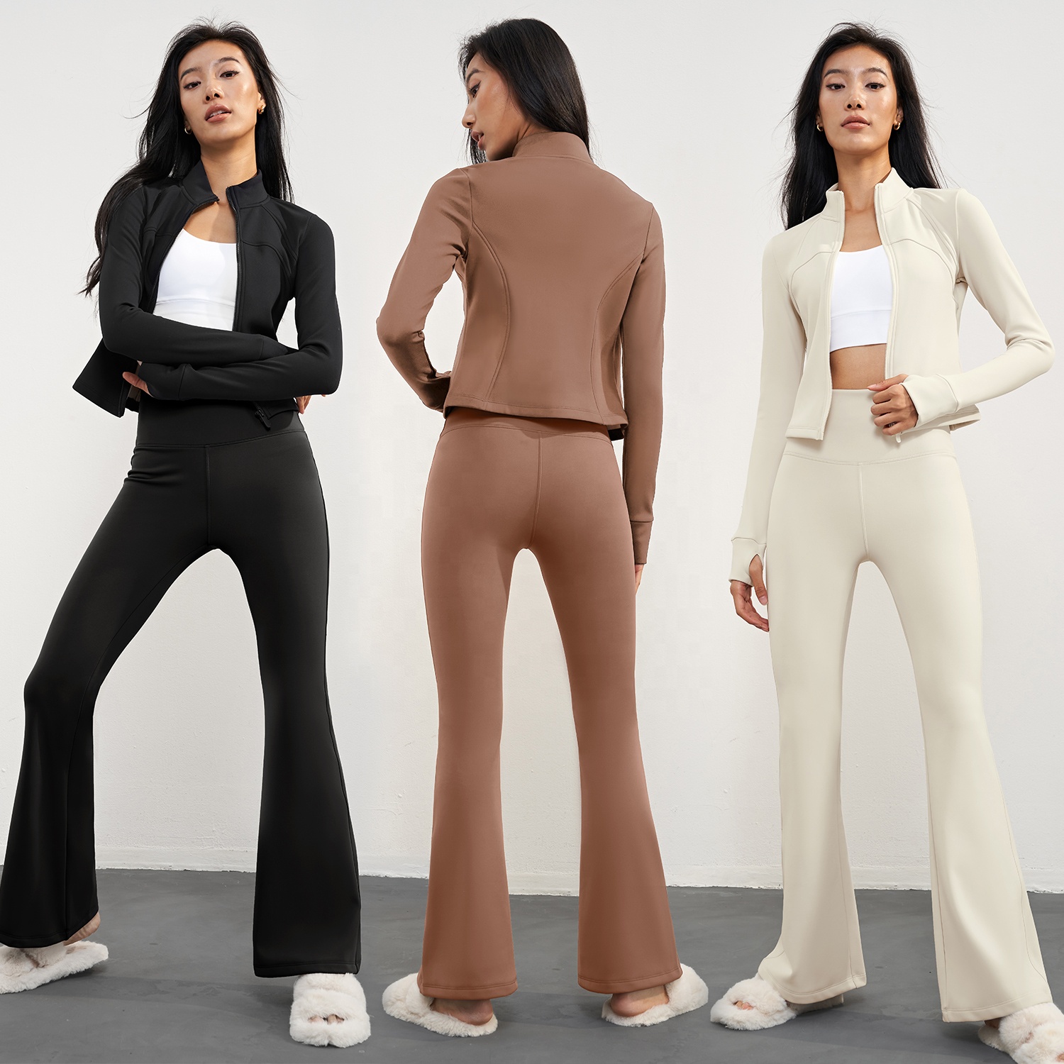 IDU Fleece High Waist Leggings Yoga Fitness Sets Winter Gym Suits Oem Sports Women Jackets Clothing