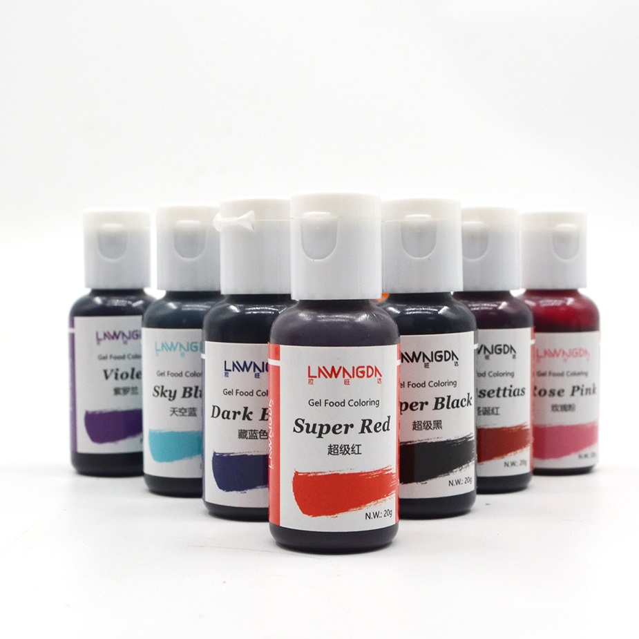jelly food color gel food coloring yellow green blue red pink violet purple orange brown colorant for bakery candy ice cream