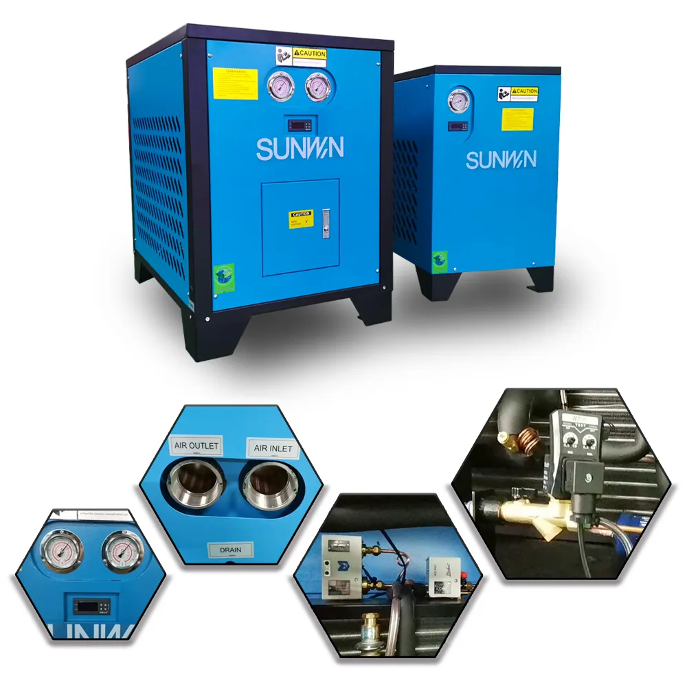 10 HP 1.5m3/min Compressor Air Dryer Refrigeration Compressed Air Dryer Desiccant Air Dryer