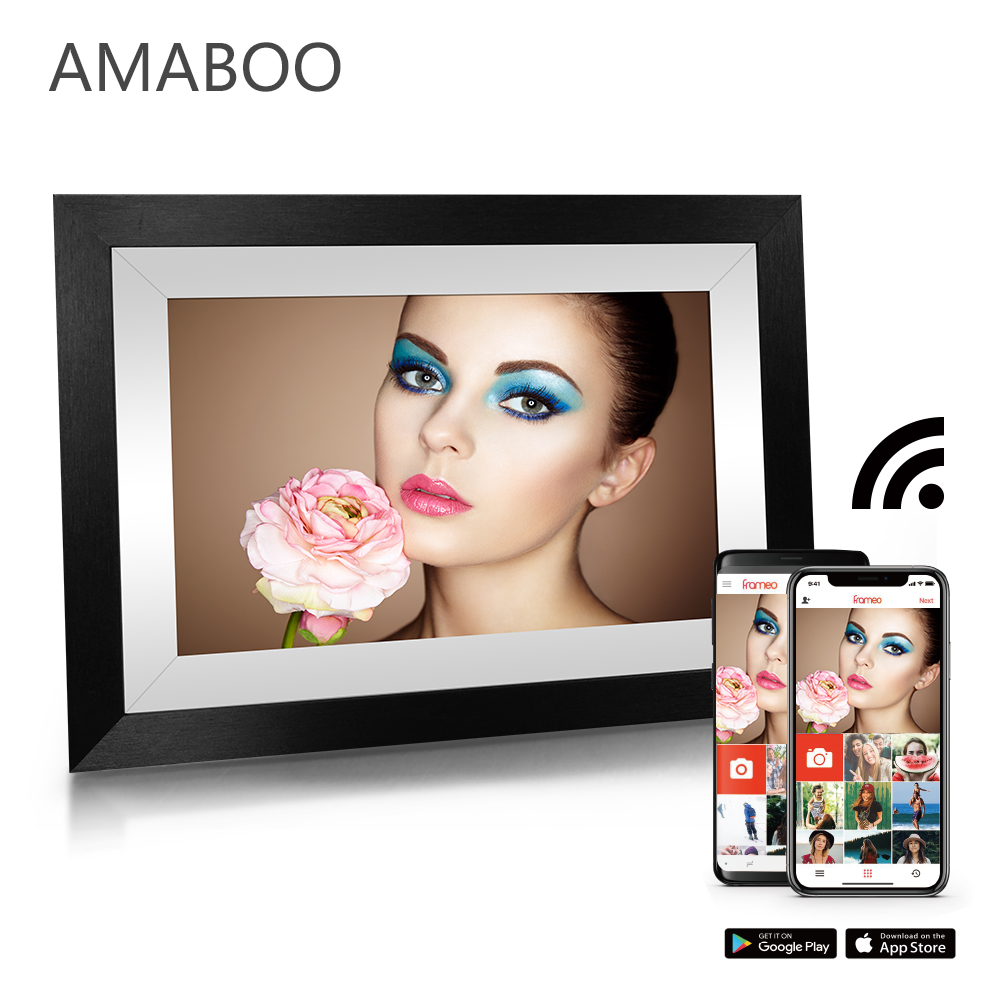 AMABOO новейшая китайская Hd WIFI 10,1-дюймовая цифровая фоторамка с приложением Frameo поделиться для художественной галереи