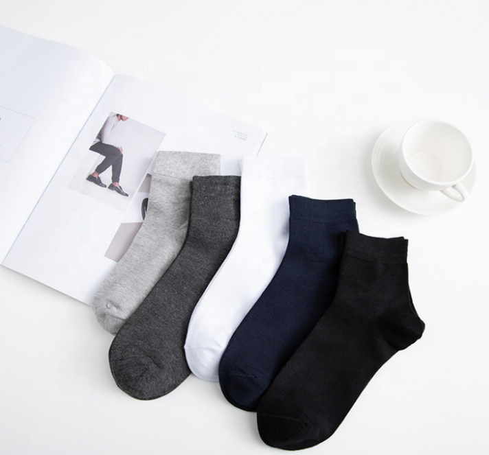 Casual short socks White and Black Super Soft Bamboo Dress Mens Socks