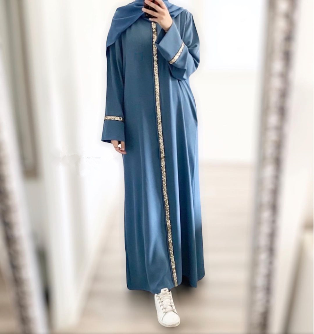 WD10151 Wholesale New design High quality cotton viscose craft bead piece abaya popular hot selling islamic clothing