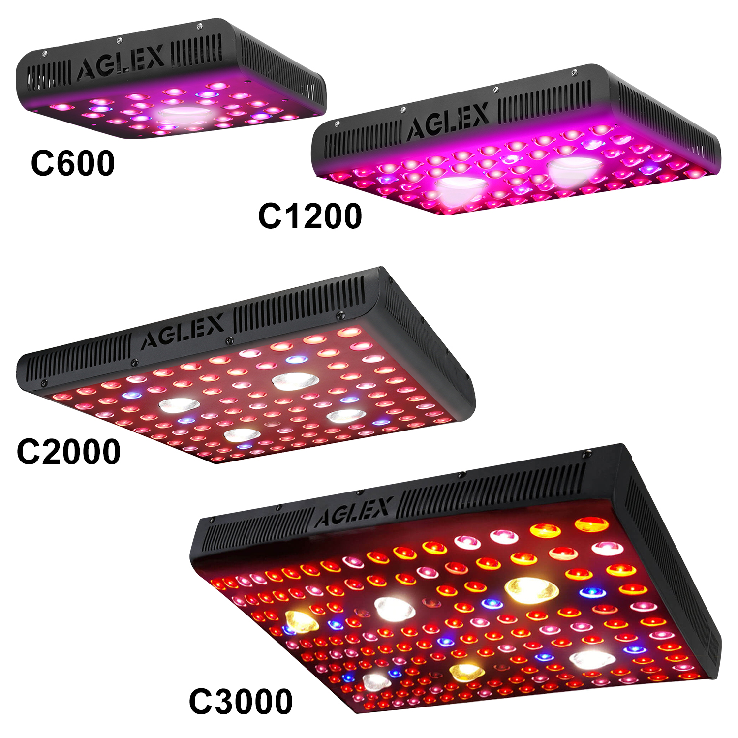 AGLEX COB 600W 1200W 2000W 3000W High Par High Power LED Grow Light for Indoor Planting