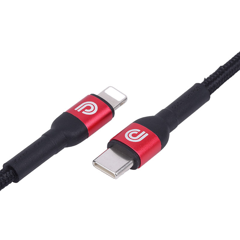 Phone Planet 2M Braided Type C Fast Charging Aluminum Alloy Data Cable For Lightning PJ-CL-001-120-RD