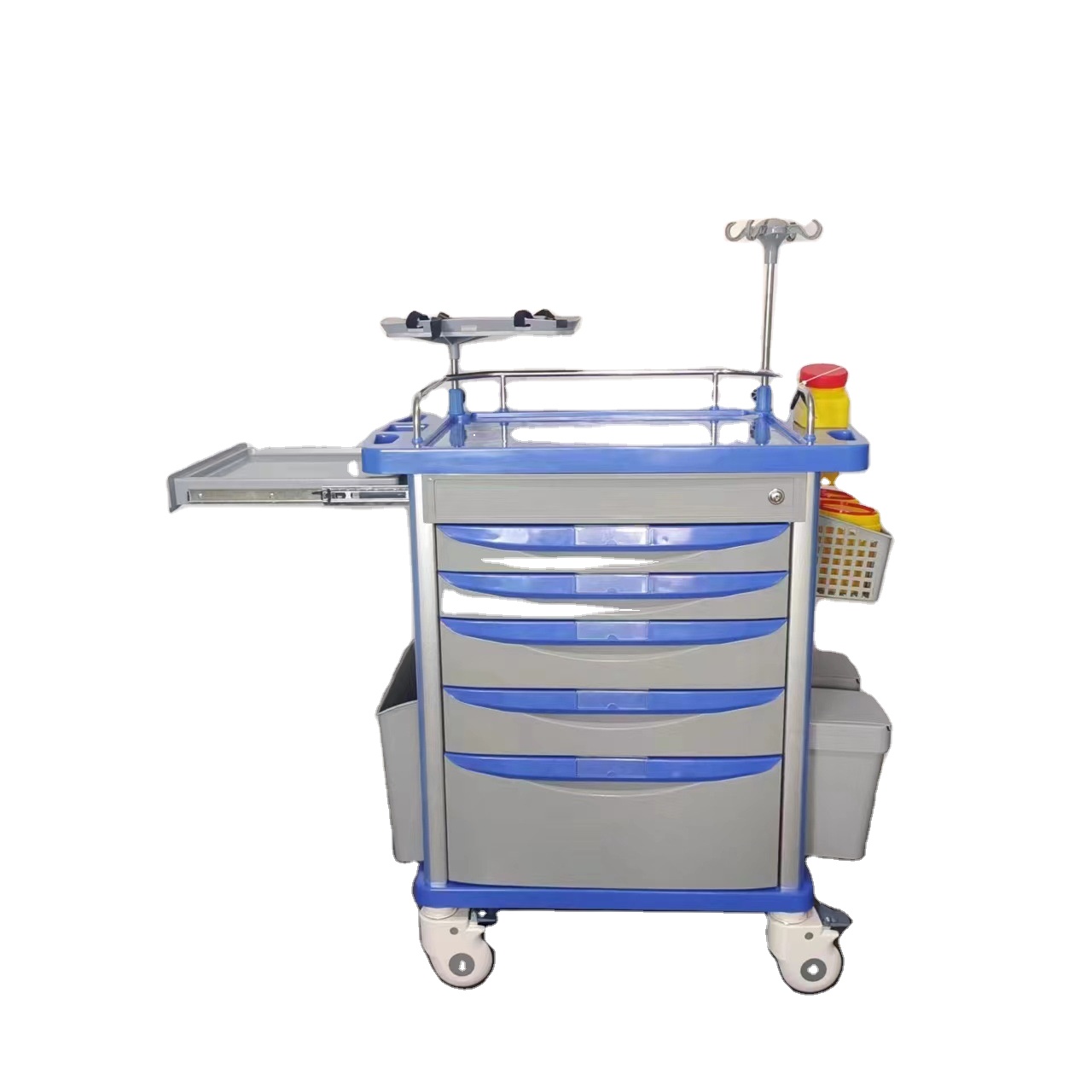 Hospital ABS Medical Emergency Trolley Crash Cart Medicine Trolley for Hospital use
