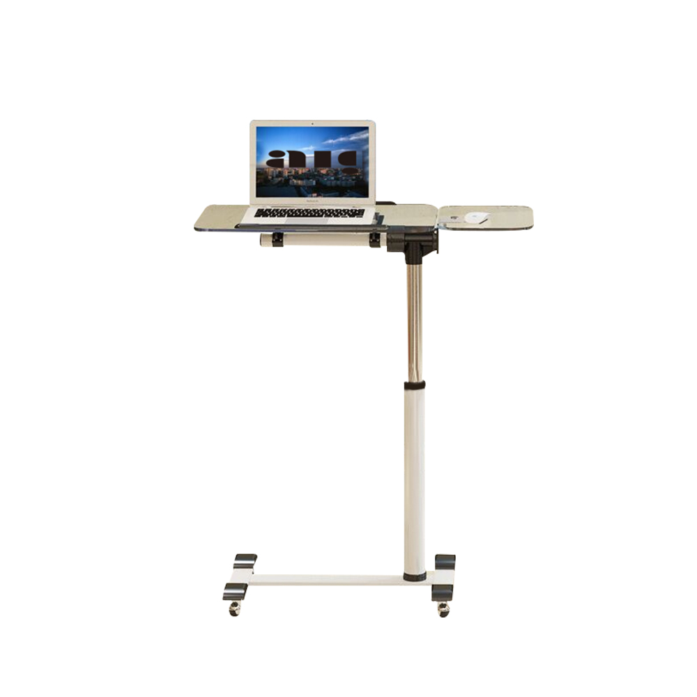 Wholesale Metal Height Adjustable Hospital Overbed Table Laptop Computer Desk With Wheels
