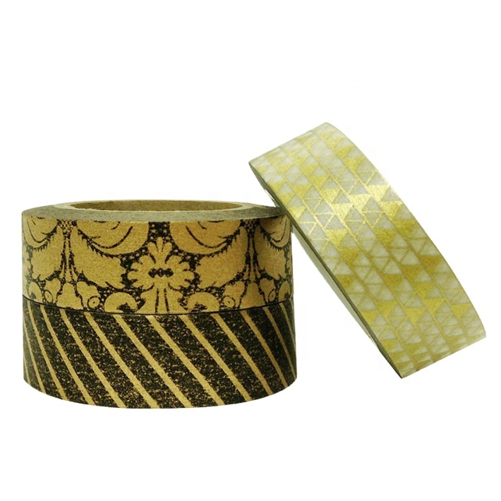Decorative Gold Powder Glitter Film Tape With Dot Printing