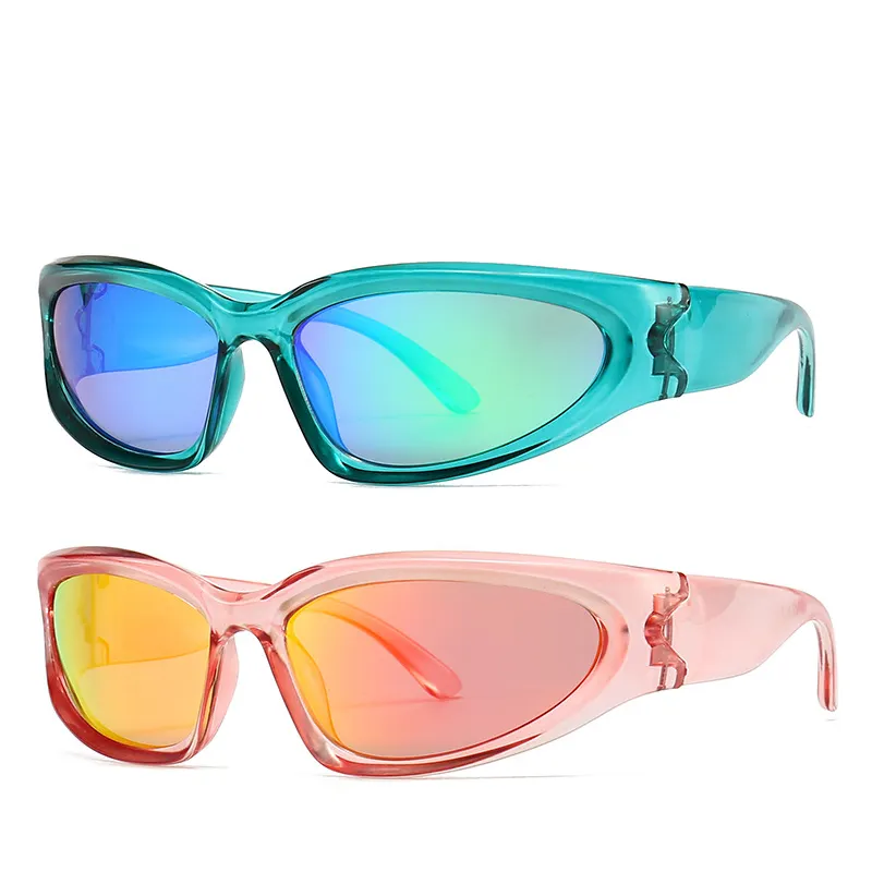 Steampunk 2022 New Punk Y2K Sunglasses Women Unique Sports Sun Glasses Men UV400 Shades Mirror Silver Colorful Fashion Eyewear