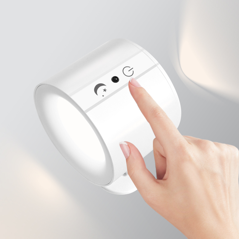 LED Wall Mounted Lights Rechargeable 360°Rotation Dimmable Cordless Wall Light Sconces Lamp for Bedroom Reading Study Bedside