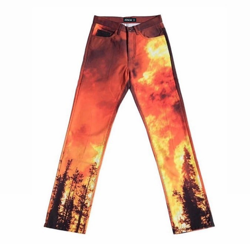 DiZEW High Quality OEM All Full Digital DGT Printed Design Custom Denim Jeans Pant Mens Jeans Denim