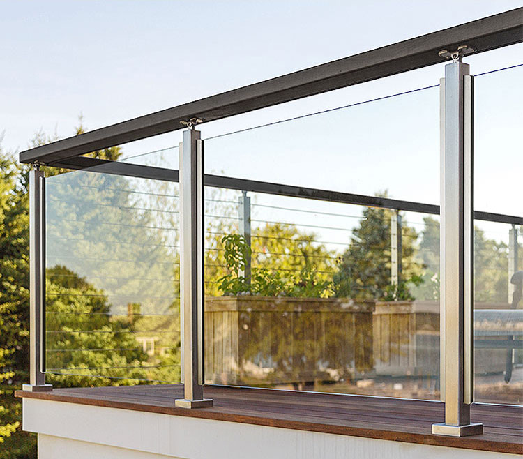 Aluminium Frameless Decking Balcony Railing Handrail Balustrades+ Aluminum Glass Balustrade