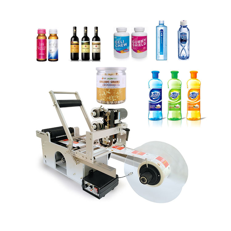 TAOXING manual desktop bottle label sticking machine for round bottle semi automatic