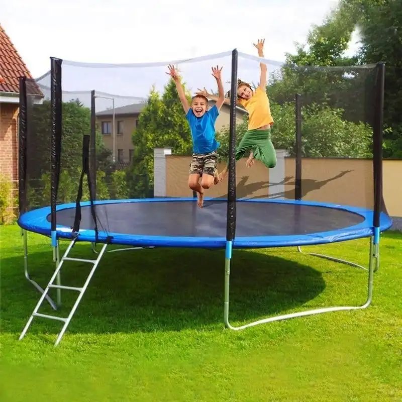 12ft wholesale kids jump sports trampoline park with basketball frame and ladder