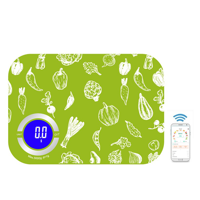 New Style Capacity 5Kg Household Measuring Food Stainless Panel Blue tooth Digital Kitchen Scale