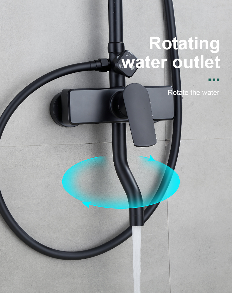 KAIJ Bathroom all-copper thermostatic shower set household wall-mounted bathroom pressurized shower shower rain sprinkler