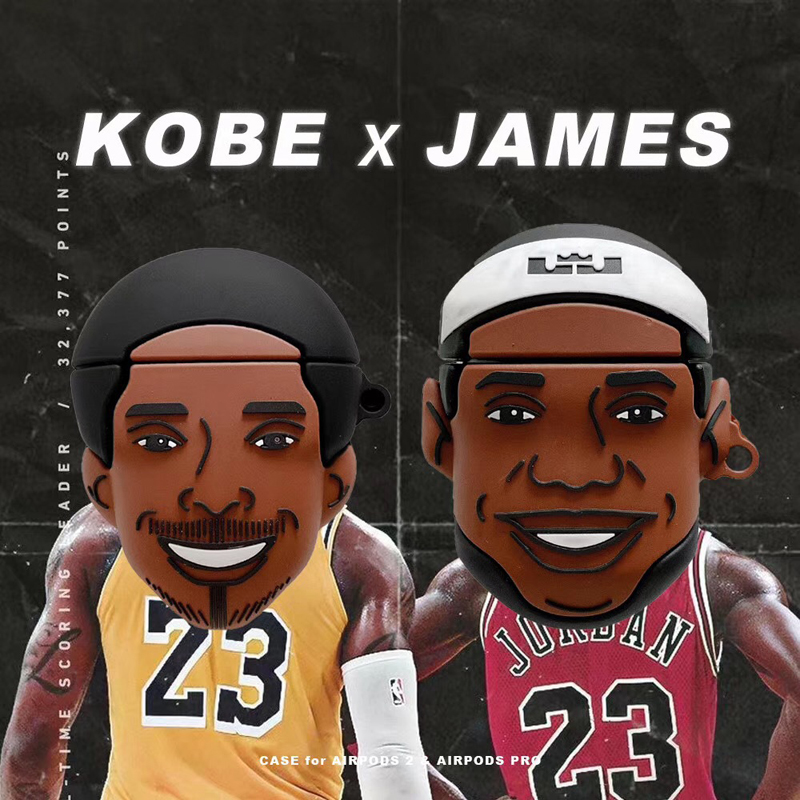 Мультяшный 3D чехол Kobe James Lakers для Airpods 1 2, силиконовая защитная коробка, чехол для гарнитуры, сумка для беспроводных наушников Apple Airpod