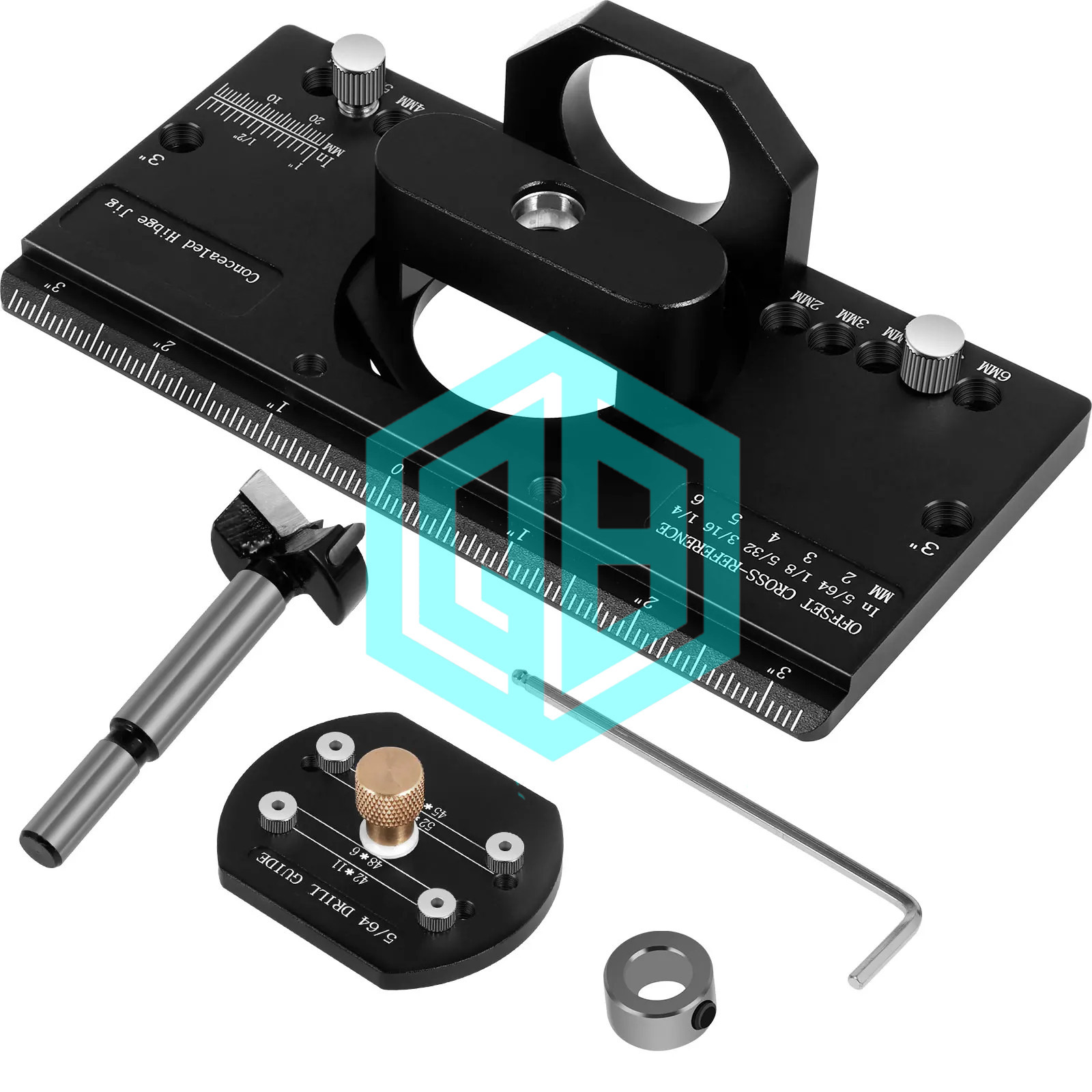 35mm Concealed Hinge Jig Kit Woodworking Hole Drilling Guide Locator Aluminum Alloy Cabinet Hinge Mounting Jig Puncher Template