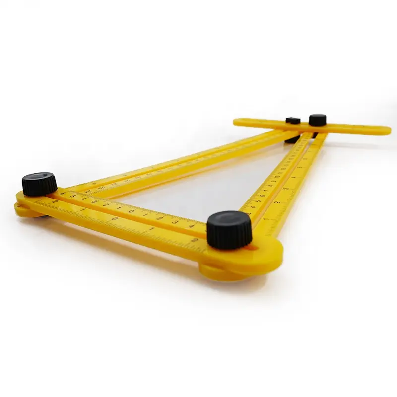 Measure Plastic 4 Fold Adjustable Folding Multi Angle Measuring Ruler For Office School Work