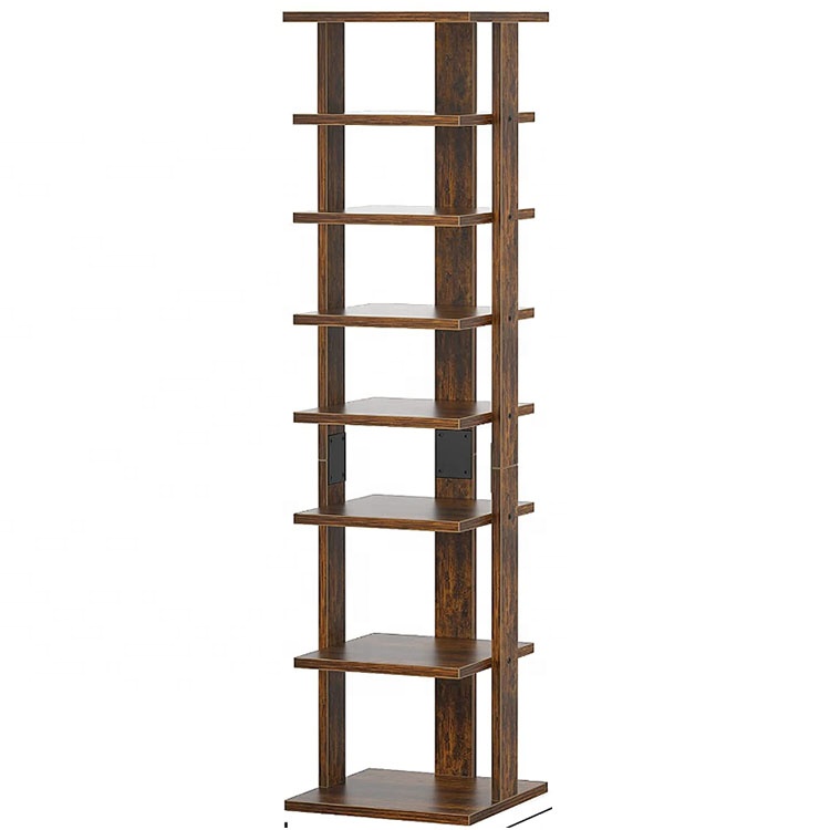 8 Tiers Wooden Shoe Shelf Space Saving Narrow Shoe Rack Tall Shoe Rack Organizer