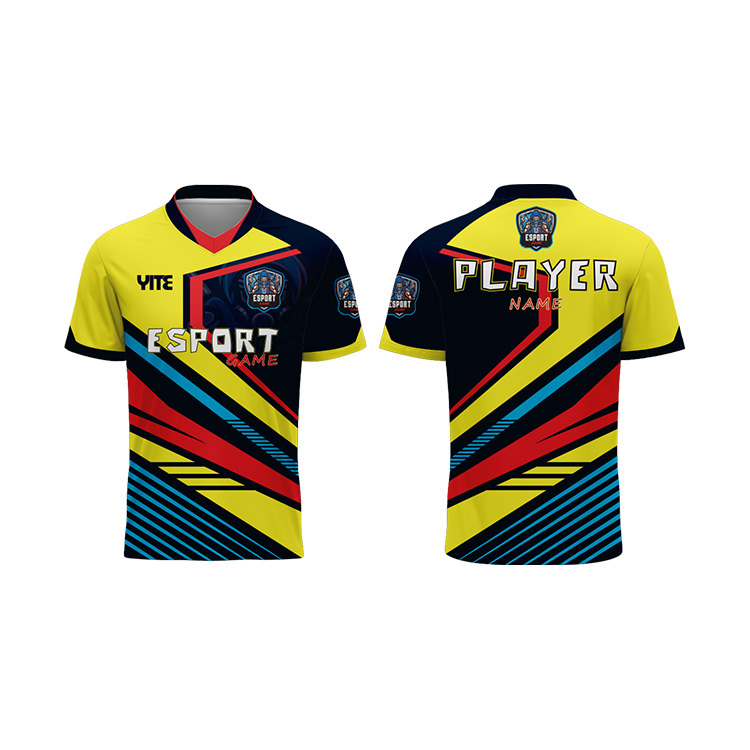 Top selling custom your own logo team gaming jersey shirt blank mens gaming jersey