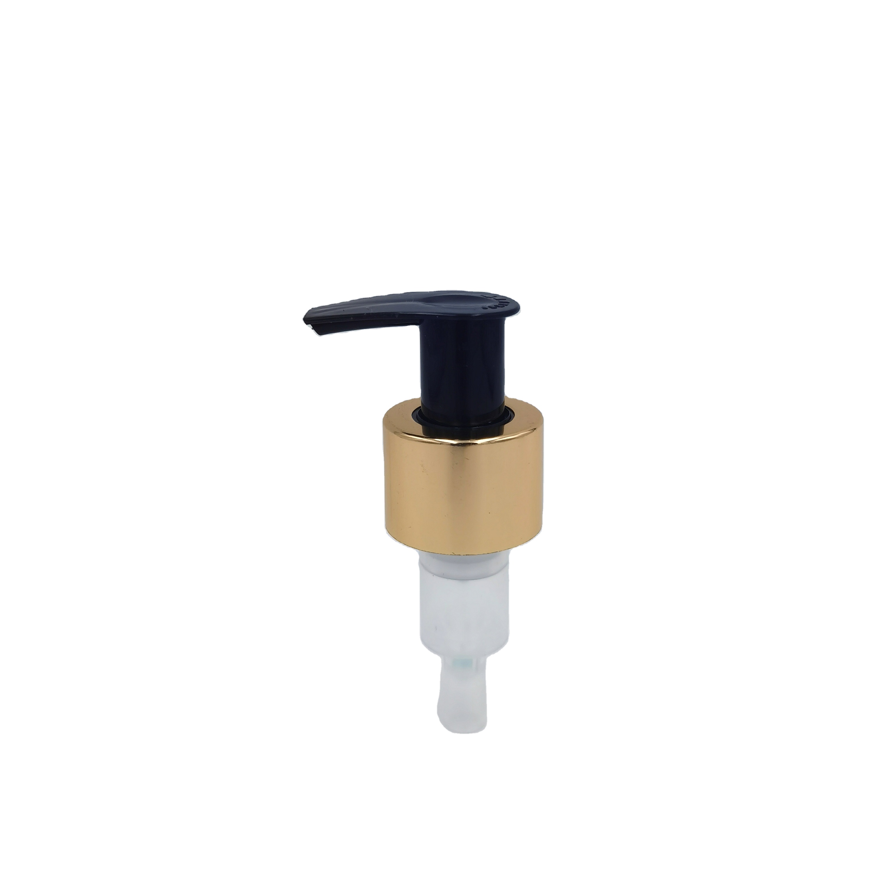 Free sample hand sanitizer dispenser pump gold aluminum lotion pump with out-spring 24/410 28/410
