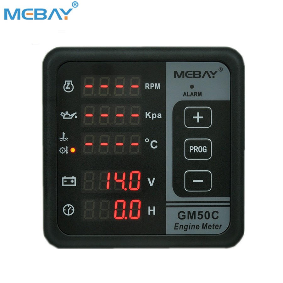 Измеритель дизельного двигателя GM50C, прибор для измерения температуры воды и масла, напряжения, часового уровня, 8 в, 12 В, 24 В, 36 В