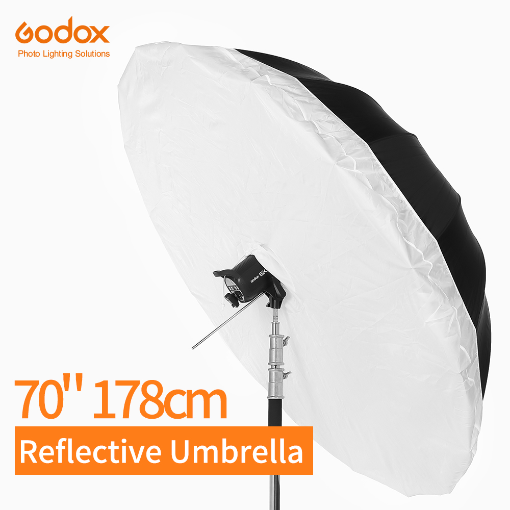 Светоотражающий Зонт inlighttech Godox, 75 дюймов, 178 см, серебристый, черный