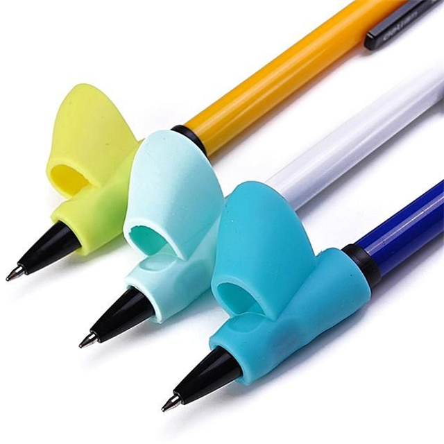 Customized Colorful Rubber Fingertip Grips Fine Silicone Rubber Pen Grips For Kids Children