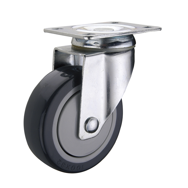 Hot sale top plate swivel pu precision ball bearing caster for trolley