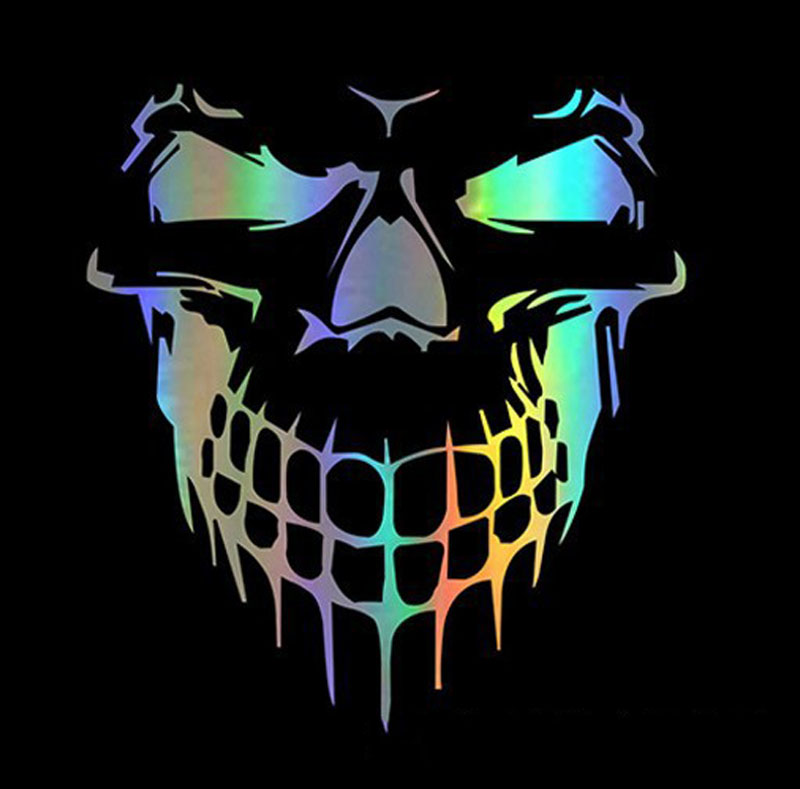 Car Reflective Body Side Door Stickers Car Decoration Bonnet Skull Sticker Car Decals Stickers
