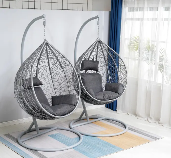 Hot Sell Outdoor Garden Hanging Rattan Egg Chair Leisure Wicker Patio Swing Chair