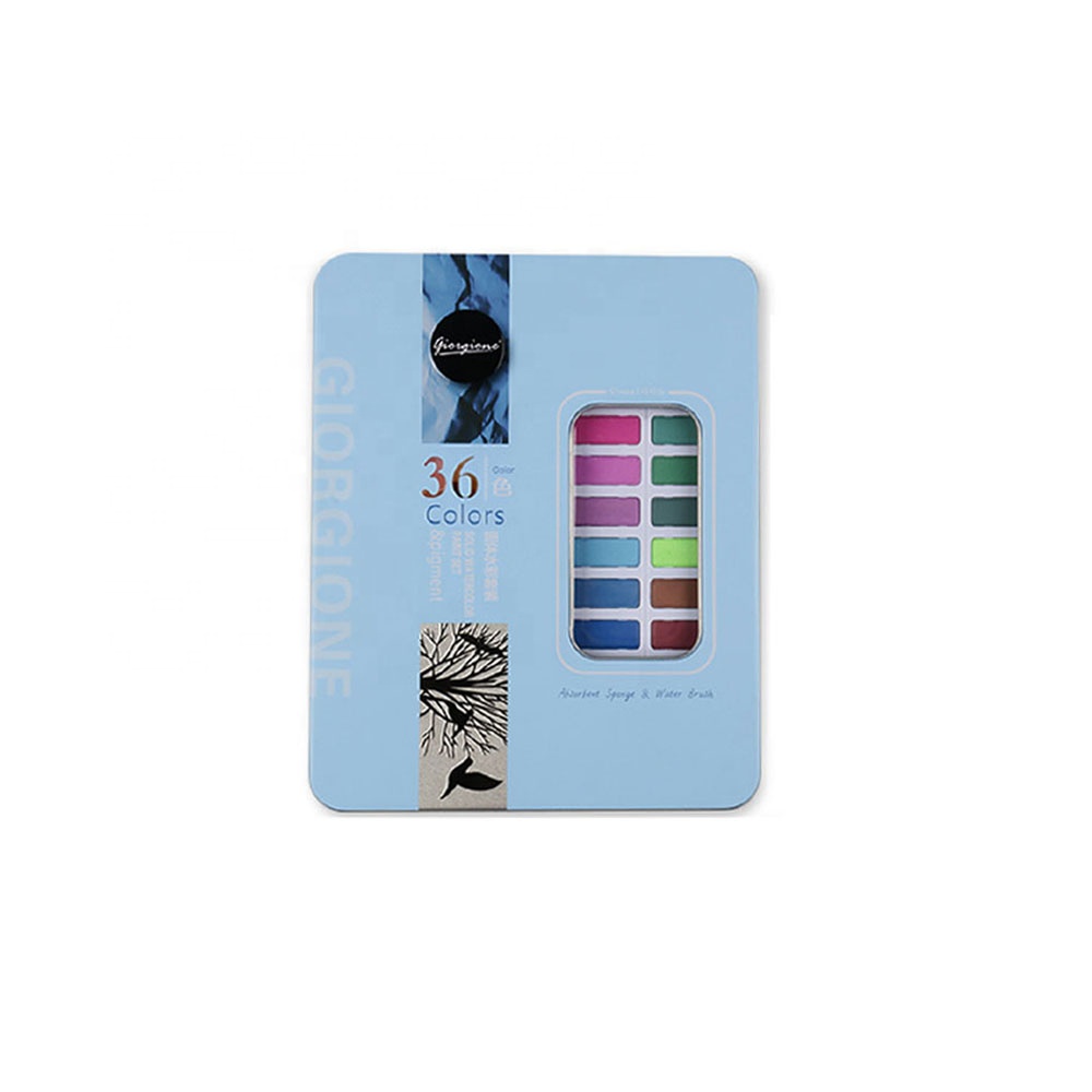 Andstal Three Exterior Colors Solid Watercolor Paint Set 36/48 Colors Watercolor Pigment For School Painting Supplies