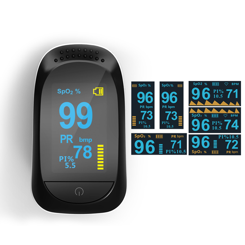 Professional manufacturer of smart digital fingertip SPO2 pulse oximeter with two-color OLED display